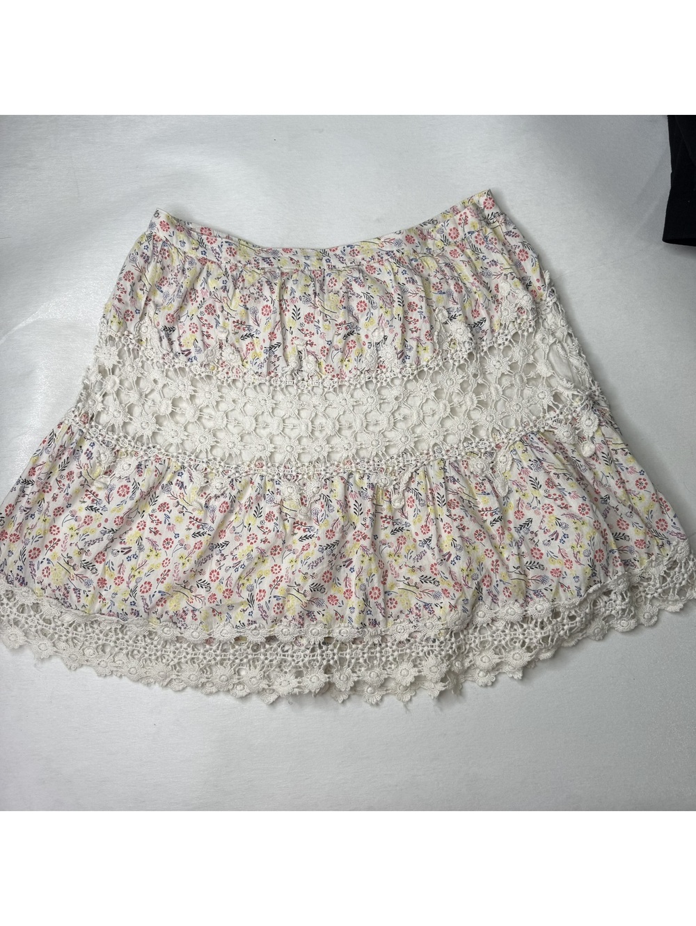 Ranna Gill Womens XS Floral Lace Skirt